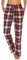 Ekouaer Pantalon de Pyjama Femme Pantalon de Pyjama Long à Carreaux Pantalon Décontracté Pantalon de Nuit Vêtements de Nuit Loungewear avec Poches et Cordon de Serrage Vert Foncé XXL