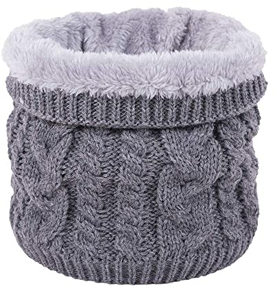 JFAN Halswärmer Nackenwärmer Fleece Innenfutter Schlauchschal Halstuch Loop Schal Multifunktionstuch Strickschal Feinstrick Winter Outdoor Motorrad Fahrrad für Damen und Herren Grün