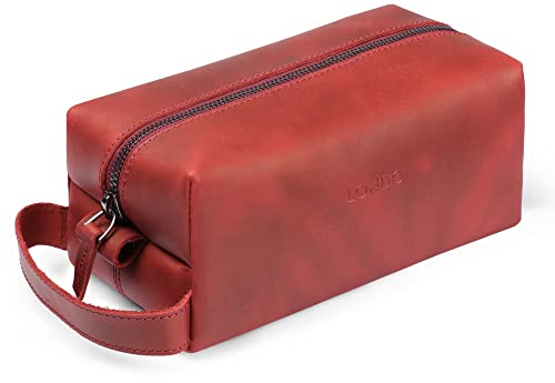 Londo Echtleder Reisetasche, Kulturtasche, Kosmetiktasche, Waschtasche - Unisex