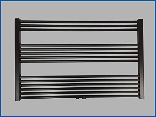 Radiatore da bagno SMYRNA Plus, nero, 1200 x 800 mm, dritto, con attacco centrale