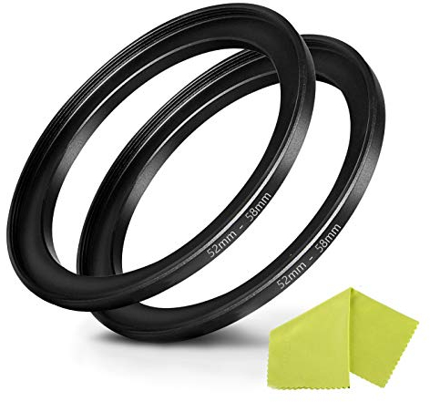 Komet Step-Up-Ring (52 mm Objektiv auf 58 mm Filter), 2 Stück, Kameraobjektiv-Filter, Step-Up-Ring, Objektiv-Konverter-Zubehör