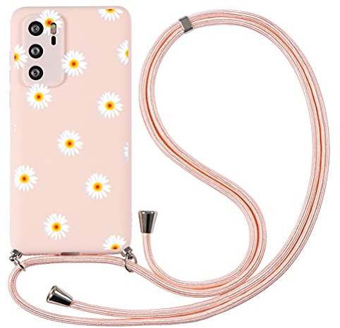 Yoedge Coque Collier pour Huawei P20 Pro Cordon Rose Silicone Motif, Etui Housse avec Cordon Réglable Téléphone Lanyard Case pour Huawei P20 Pro 6,1 Antichoc Collier Cover Dessin, Marguerite 1