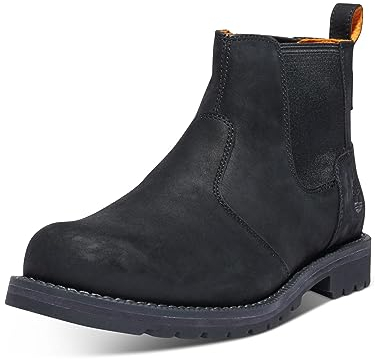 Timberland Men's Redwood Falls Mid Chelsea Leather Boots, Jet Black, 10 UK