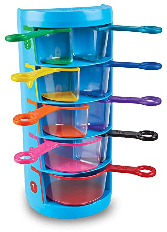 Learning Resources Rainbow Fraction Measuring Cups Set of 9 Fractions Manipulatives, Kids Measuring Cups, Baking Supplies For Kids, For Kids Kitchen, School Supplies