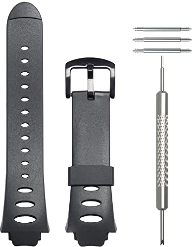 WRISTARMOR Ersatz-Uhrenarmband für Suunto Observer SR X6HRM Herren Outdoor Sports Smart Handgelenk Gummi Armband (schwarze Schnalle)