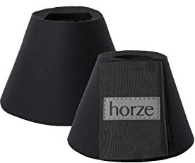 HORZE Pferde Hufglocken ProBell, Springglocken mit Klettverschluss, 2er Set, Schwarz, M