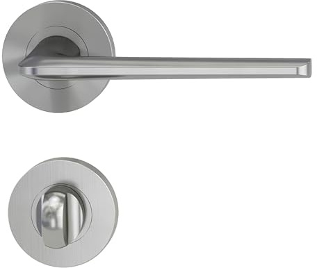 Griffwerk Türdrücker/Türbeschlag - REMOTE - Samtgrau - WC-Rosettengarnitur