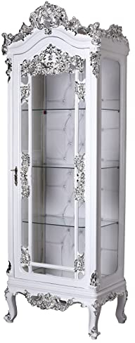 Vitrinenschrank Silber Vitrine Schrank 74x206 cm Antik bar042 Palazzo Exklusiv