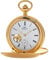 UMR RUHLA Taschenuhr Mechanic, Handaufzug, Edelstahlgehäuse, Gold, Sprungdeckel