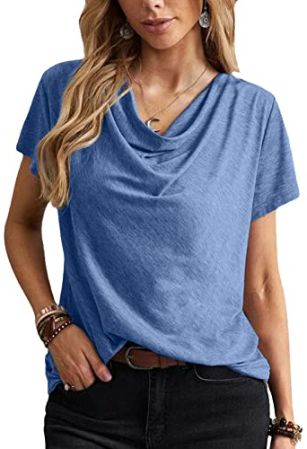 SUEH T-shirt à Col Bénitier, Pull d'été pour Femme élégant et Respirant pour l'été