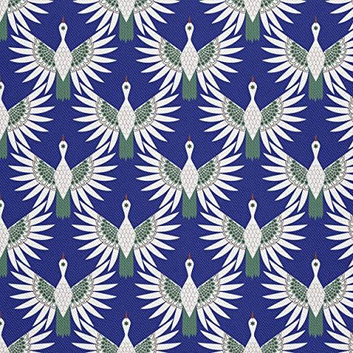 HEKO PANELS Oxford Wasserdichte Meterware Canvas-Stoff Polyester Zum Nähen Dekostoffe Wasserabweisend Blickdicht Störche Ornamenten 2 Meter 155 x 200 cm