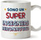 Mugffins Tazza in ceramica per INGEGNERE AERONAUTICO uomo 11 oz / 350 ml - In italiano - Sono Super - Idea regalo per compleanno, anniversario, natale, laurea