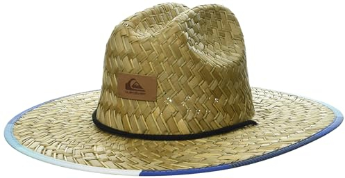 Quiksilver Sombrero de paja para hombre con estampado Pierside Lifeguard Beach Sun, Azul Sueco 241, Small