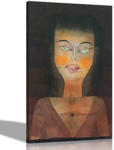 Artley Prints - The Possessed Girl von Paul Klee Leinwand-Kunstdrucke l Hochformat, gerahmte Bilder für Wohnzimmer, Büro, Schlafzimmer, Kunstwerk groß 76 x 50 cm (30 x 20 Zoll)