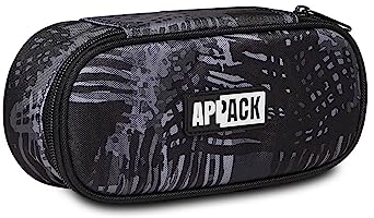 Appack Federmäppchen, Mäppchen, Federtasche für Schreibwaren, Mädchen&Jungen, Schule und Gymnasium, Teenager, schwarz/grau