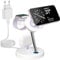 Cargador Inalambrico,Sewowibo 3-en-1 Cargador mag Safe para i Phone 15/14 /13/12 Serie, Cargador para Apple Watch Ultra/9/8/7/6/5/4/3/2/SE, Air Pods 3/2/pro-Blanco