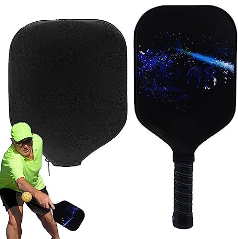 Raquetas de fibra de vidrio – Palas de pickleball de fibra de carbono | Equipo de pickleball de fibra de vidrio con bolas, raqueta portátil de pepinillo para adultos, jugadores intermedios, interiores