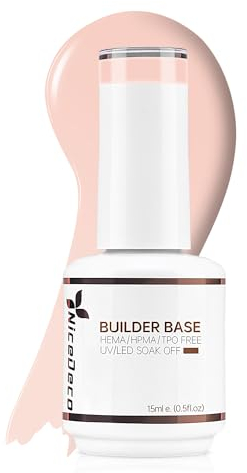 Nicedeco Builder Gel In a Bottle, Builder Base Gel Unterlack Builder Nail Gel - 8 in 1 Quick Building Nail Gel Nail Extension Gel 15ml - 06