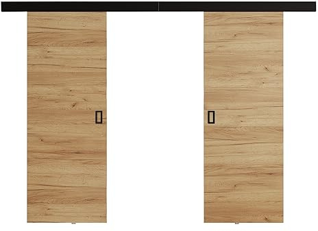 KIER FURNITURE Türen Werdi DUO 152 Moderne Schiebetüren - Wandschiebetür - Universal Links und Rechts - Metallschiebesystem - Robust, Haltbar - Stabil, Langlebig - Eiche Craft B152xH205xT1,6 cm