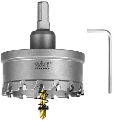 SALI TCT Carbide Hole Saw for Hard Metal,70mm,2-3/4 Tungsten Carbide Tipped Hole Cutter Set with Titanium-Plated Pilot Drill bit for Metal, Stainless Steel, Iron, Wood, Aluminium, Plastics