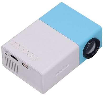 Kleiner Beamer Für Schlafzimmer 1080P Mini Beamer Full HD YG300 Tragbarer Mini Projektor LED Heimkino Videoprojektor Kompatibel mit Smartphone Tablet Laptop TV (EU-Stecker)