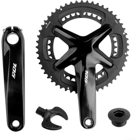 Kettenblatt-Kurbelgarnitur, 170 mm Kurbelarm aus Aluminiumlegierung, geeignet für 9 12-Gang-Ketten, ideal für Klappräder, E-Bikes, Rennräder (34/50T ohne BB)