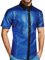Herren Kleid Hemd Glänzend Pailletten 70er Disco Kleid Hemden Nachtclub Fancy Tanz Kostüm Mode Hipster Kurzarm T-Shirt Top Blau