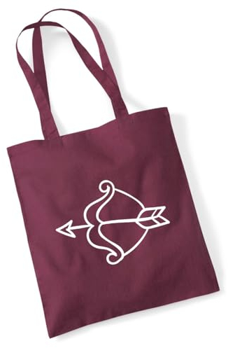 Huuraa Einkaufsbeutel Amors Pfeil Bogen Geschenk 10 Liter Burgundy Baumwolle Amors Pfeil Überraschung