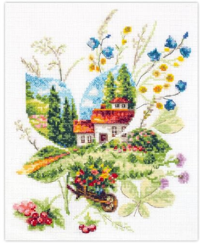 Magic Needle Zweigart Edition Kreuzstich Stickpackung Sommertag Zählmuster, Multifarbig
