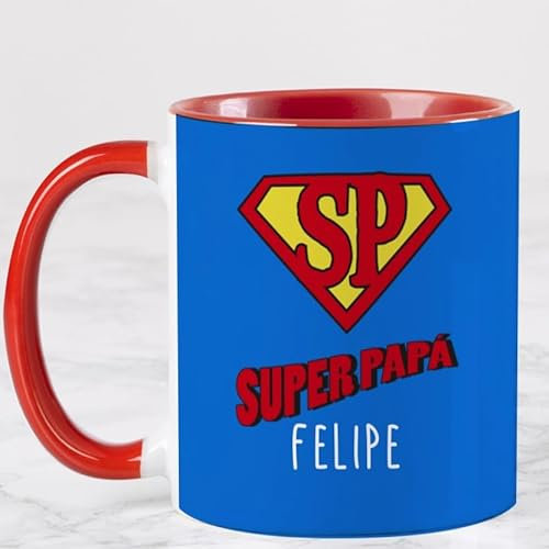 Wanapix | Taza Personalizada Día del Padre | Taza Orginal para Regalar a Papa | Tazas Graciosas | Apto Microondas y Lavavajillas | Super Papa