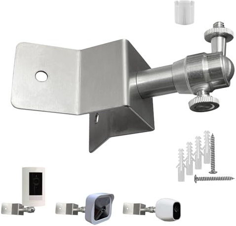 WiTi Soporte de esquina antiherrumbre para cámara de seguridad, soporte de esquina de pared exterior con junta de bola de 1/4 para cámara de vigilancia de batería WiFi