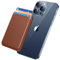 Miracase Magnetic Wallet, Compatible with MagSafe Wallet, 3-Card Holder, for iPhone 16/15/14/13/12/11 Series, 3-Card Holder, Vegan Leather, Brown