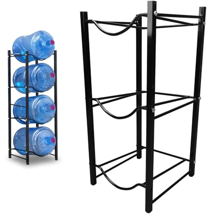 Pssopp Metal Botella de Agua Titular Rack 3 Tier Organizador Soporte con Diseño Moderno, Ahorro Espacio Almacenamiento para el Hogar Oficina