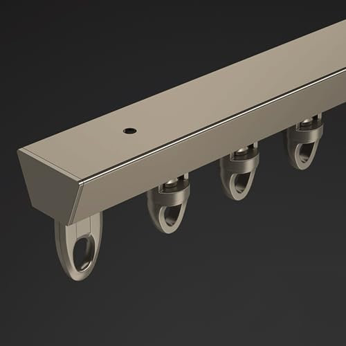 Binario Tenda Soffitto Scorrevole Binario for Tende da 5 Metri con Rulli Muti Bastoni for Tende In Alluminio Sistema Scorrevole Muto for Camper Bagno Finestra Privacy(Brass,2m(6.6ft))