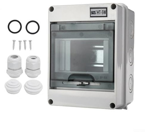 5-fach Wetterfester Sicherungskasten Wandmontage Auslaufschutz Verteilerkasten Outdoor Abzweigdose für Garage Wohnwagen Werkstatt