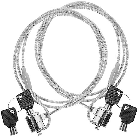 Genérico Candado De Seguridad para Laptop Llave 1.2m 2 Juegos Bloqueo Portátil Resistente Adecuado para Monitoreo y Uso De Dispositivos Diseño y Duradero Compatible Computadoras y Tabletas