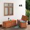 Myheimly Outdoor Kissenbox Holzbox Truhenbank Box Holztruhe Gartenbox Auflagenbox Gartentruhe Garten Aufbewahrungsbox Massivholz Tanne Braun,150 x 50 x 56 cm