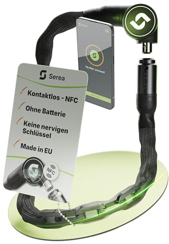 SEREA BOLD Smart Lock Fahrradschloss, 125 cm | Schlüssellos & Batterielos, Hohe Sicherheit, Zuverlässig, Schwarz
