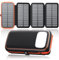 Cargador Solar Power Bank 27000mAh – FEELLE Batería Externa con 3 Salidas USB 3A Carga Rápida, Linterna Integrada y 4 Paneles Solares Plegables Cargador Portátil para Smartphones Tablets