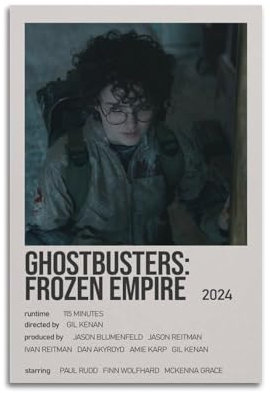 JZHOPEBUS Ghostbusters_ Poster Die Eiskönigin, Wandkunst-Poster für Zimmer, ästhetisches Albumcover, Poster, Raumdekoration, Filmposter, Leinwanddruck, 40 x 60 cm, ungerahmt, 9