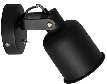 Aisilan Wandleuchte Innen mit Schalter E27 Schwarz, drehbare Metall Wandlampe 350° & 150° schwenkbar, Hardwired Wandbeleuchtung für Schlafzimmer, Wohnzimmer, Flur, ohne Leuchtmittel