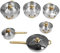Set di pentole con manici dorati, set completo di padelle e pentole in acciaio inox per cucinare compatibile con tutti i piani cottura, set di pentole per la cucina (impronta di mano d'oro)