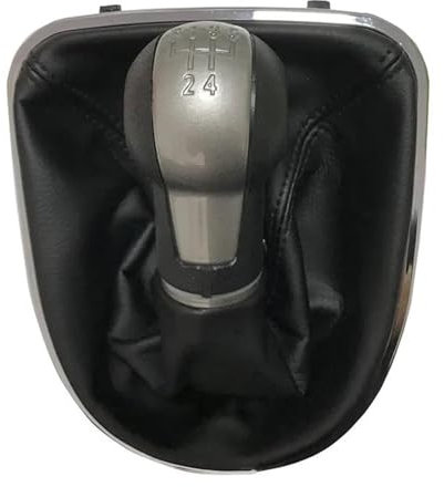 Palanca Velocidad Coche para Seat Altea Leon II 2 Toledo III 3 5/6 Velocidades MT Pomo Cambio Marchas Cabezal Cambio Marchas Pomo Cambio + Funda Fuelle + Base Marco Pomo Palanca(5-Speed)