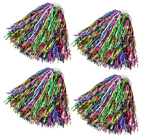 Cheerleader Pompons mit Griffen, 4 Stück Pompons Cheerleader Sportteams für Sportwettbewerb, Teamgeist