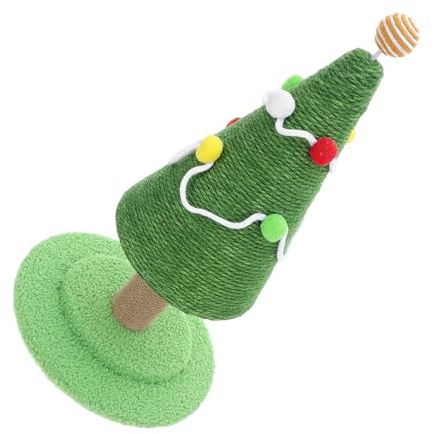BESTonZON Arbre à Chat avec Griffoir Griffoir Corde de Sisal Forme de Sapin de Noël de Haut Accessoire de Noël pour Chatons