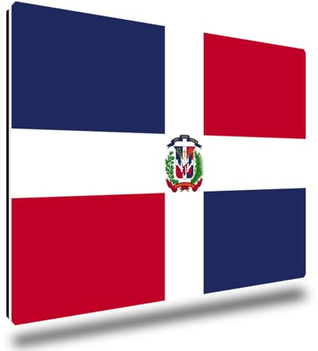TRIOSK Kühlschrankmagnete Länderflaggen Magnet Flagge Dominikanische Republik Länder Reise Souvenir Geschenk für Reiselustige Frauen Männer Weltenbummler stark eckig groß 85x55 mm