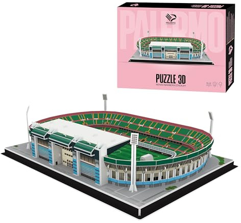 Pro Lion Renzo Barbera Stadion 3D Puzzle, 92 Teile, Palermo Fußballstadion Modellbausatz, 30x30x9,8cm, Geschenk für Fußballfans ab 8 Jahre