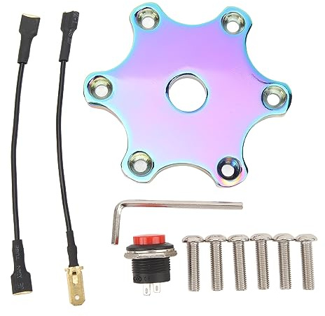 75MM Hexagonal Horn Button Cover, Steering Wheel Horn Button Plate Kit, Universal Replacement for 6 Bolts Racing Steering Wheel, ABS and Metal Construction with High Sensitivity