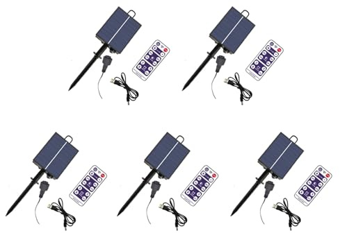 ISTOVO 5X Kits de Boîtier de Commande de Panneau Solaire 1200 MAh, Panneau de Batterie au Lithium pour Lampe à Bande LED 3,7 V 24 V, Charge CC