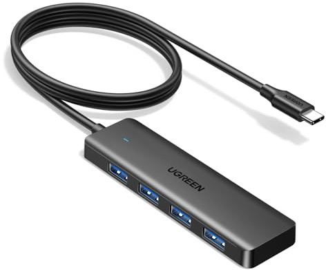 UGREEN USB C Hub, USB HUB 3.0 with 100CM Extension Cable, 4*USB-A Adapter | Slim USB C Splitter for Mouse, Keyboard, Card Reader, Compatible with Laptop, Desktop PC, Mobile Phone, etc.